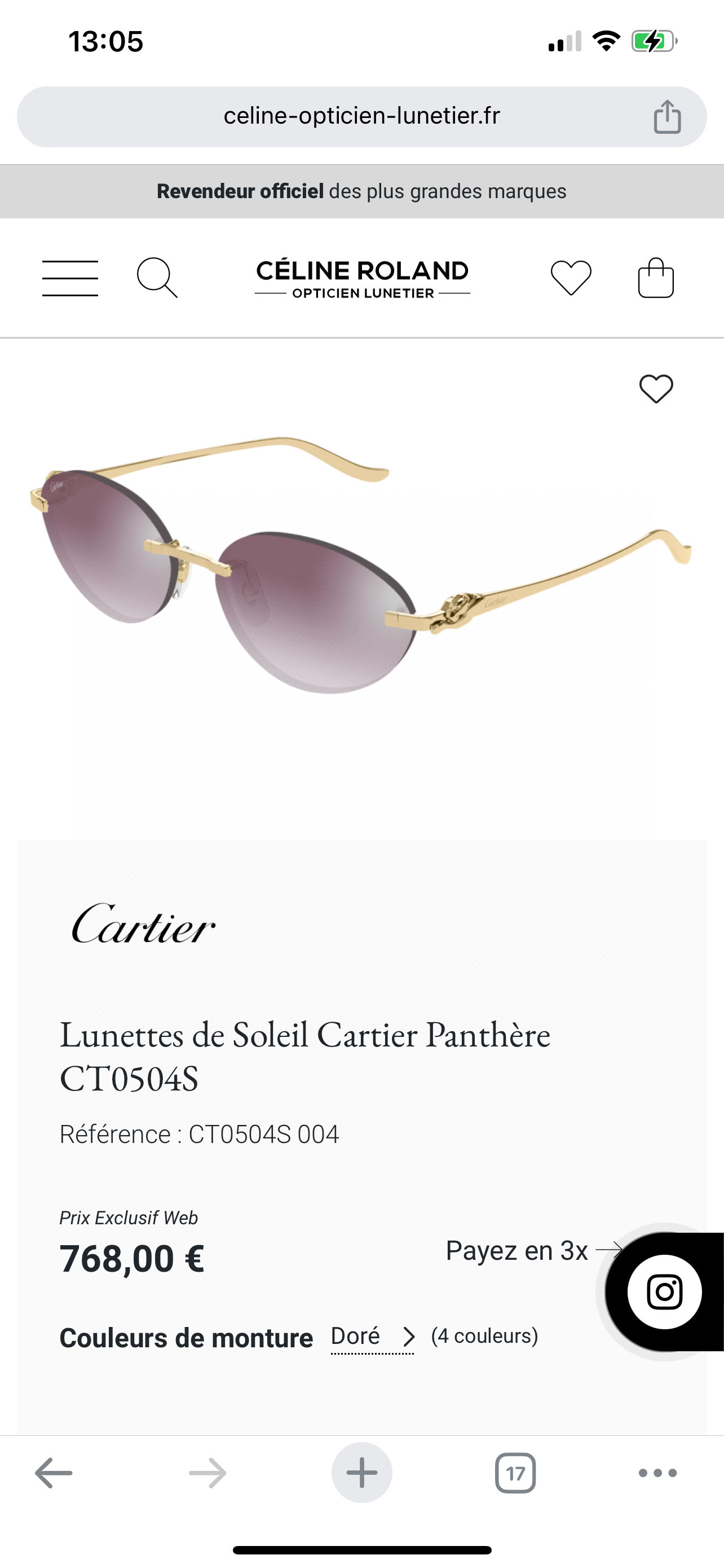 Cartie*✨✨✨MODEL：CT0504S✨✨✨SIZE：58口16-135✨✨