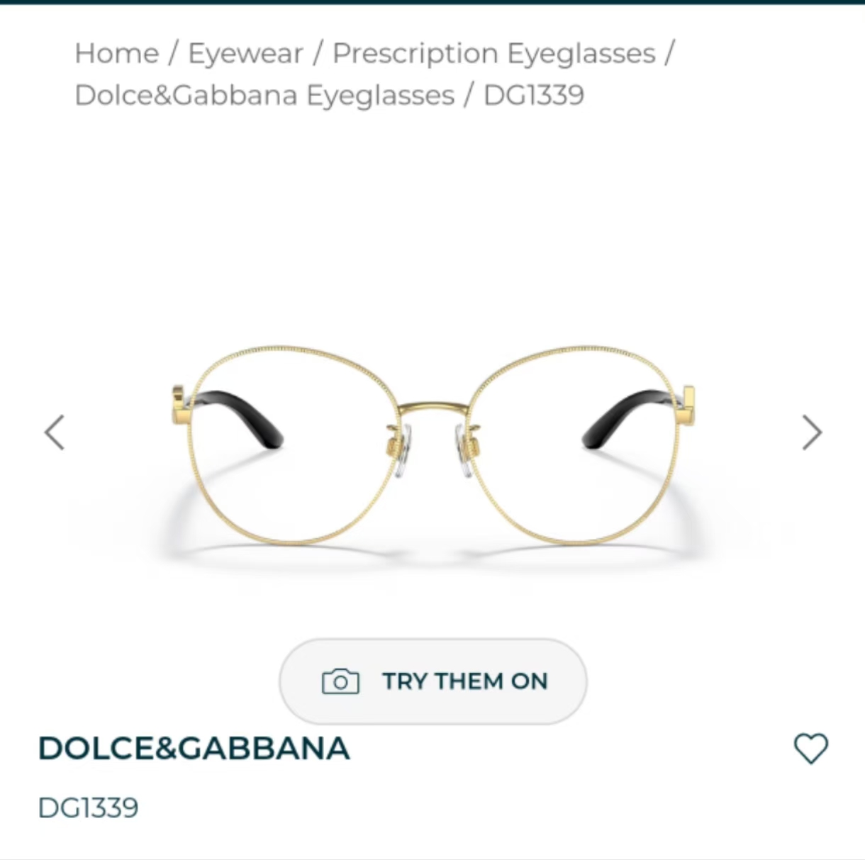 DOLCE & GABBAN*🌟🌟🌟MODEL：DG1339 🌟🌟🌟SIZE57口17-145🌟🌟🌟