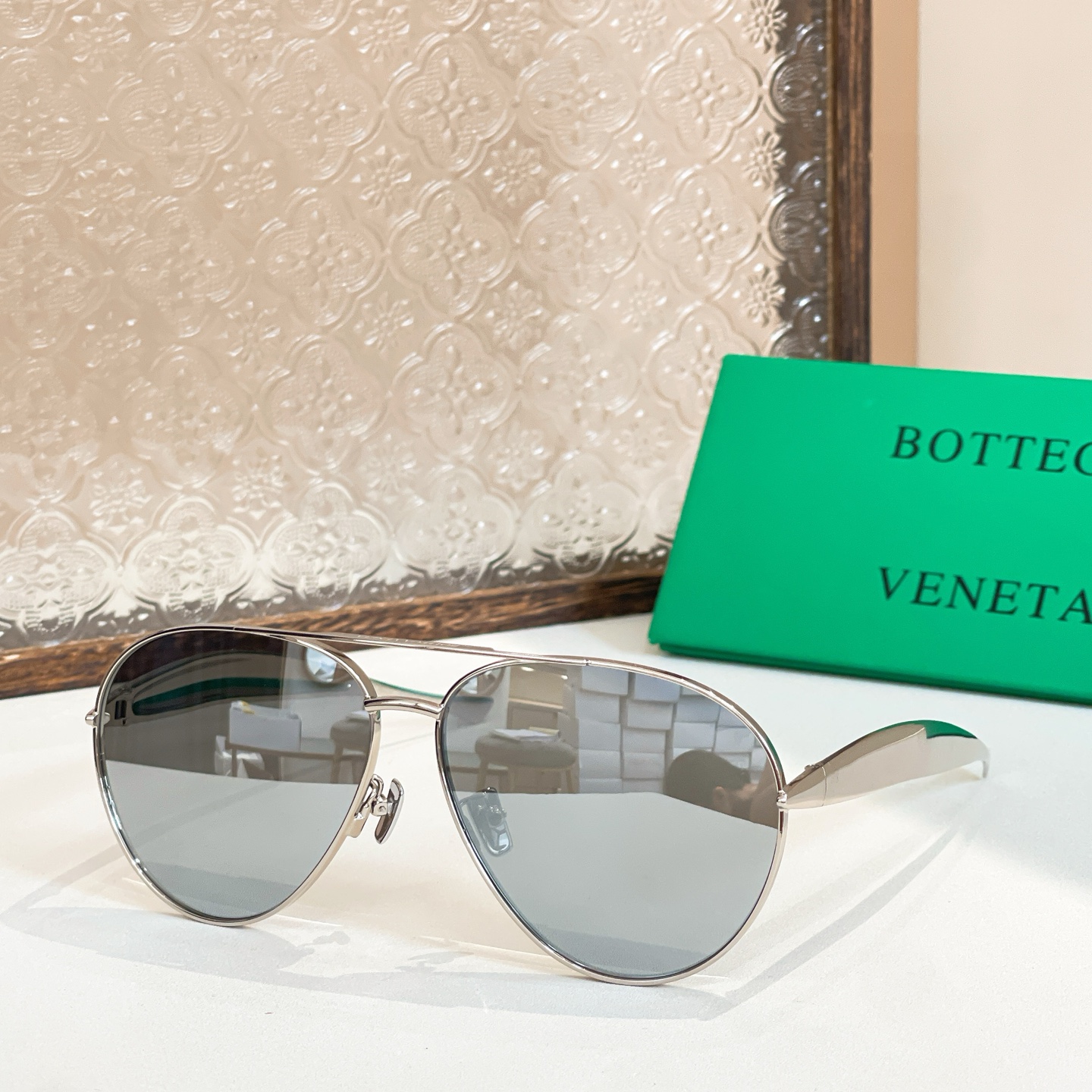 Bottega Veneta Sunglasses Metal Aviator