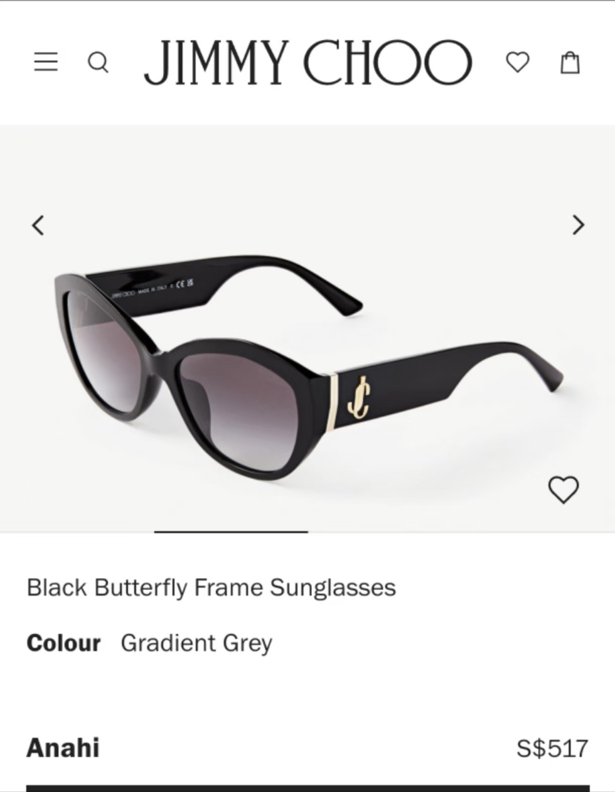  JIMMY CHOO
MODEL：JC5013U
SIZE：56口17-140