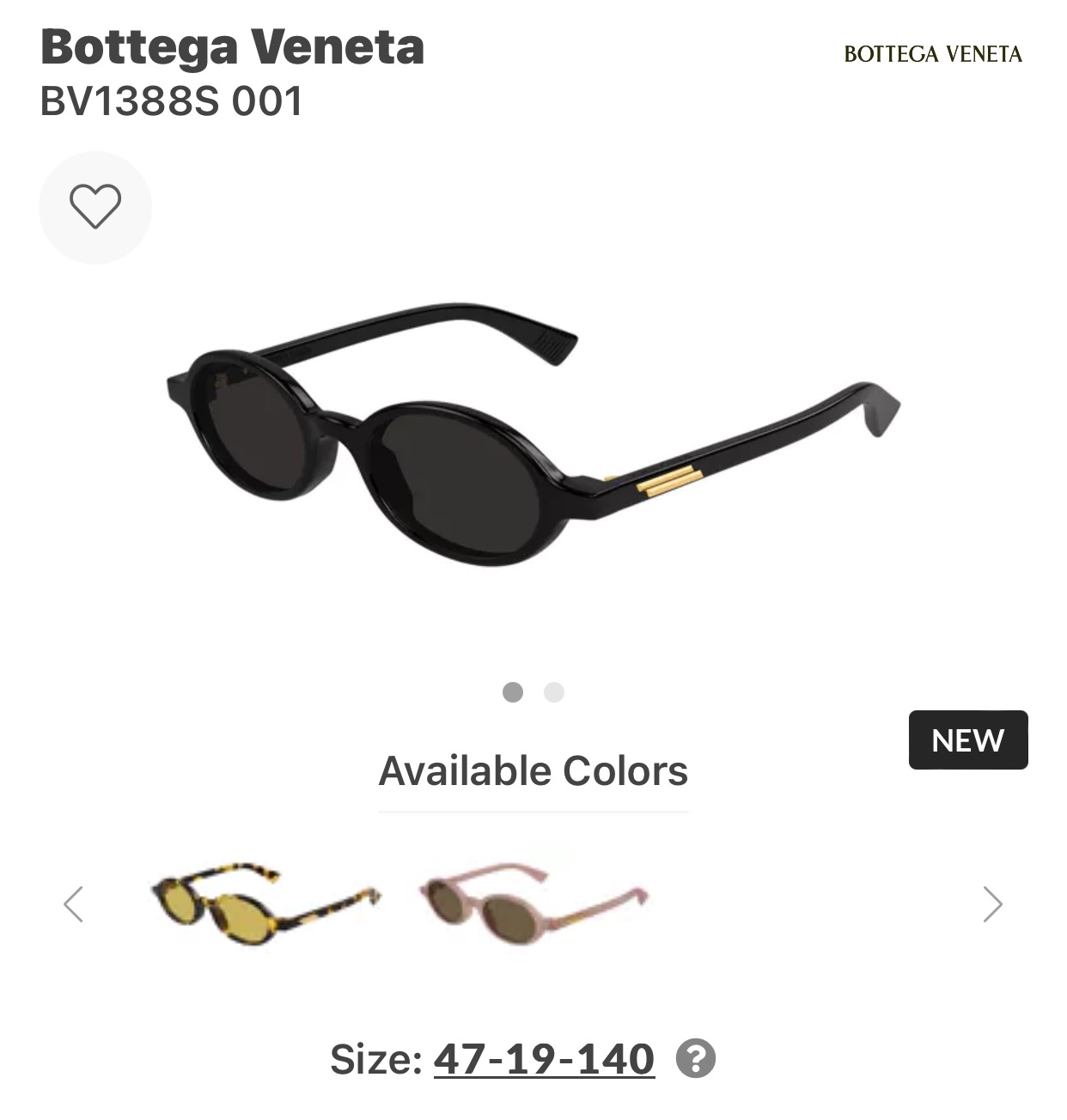 BOTTEGA VENET*🌟🌟🌟MODEL：BV1388S🌟🌟🌟SIZE：47口19-140🌟🌟🌟