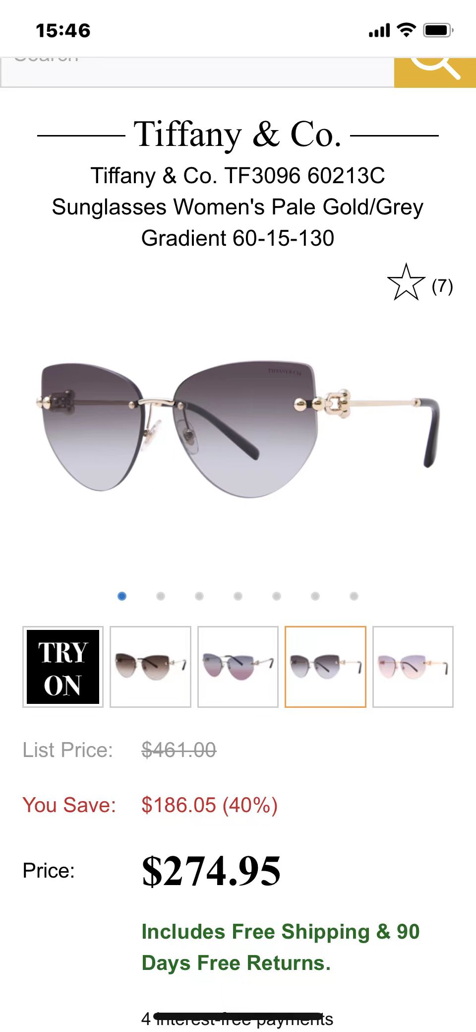 TIFFANY&Co.✨✨✨MODEL：OTF3096 ✨✨✨ SIZE：53口18-140✨✨✨