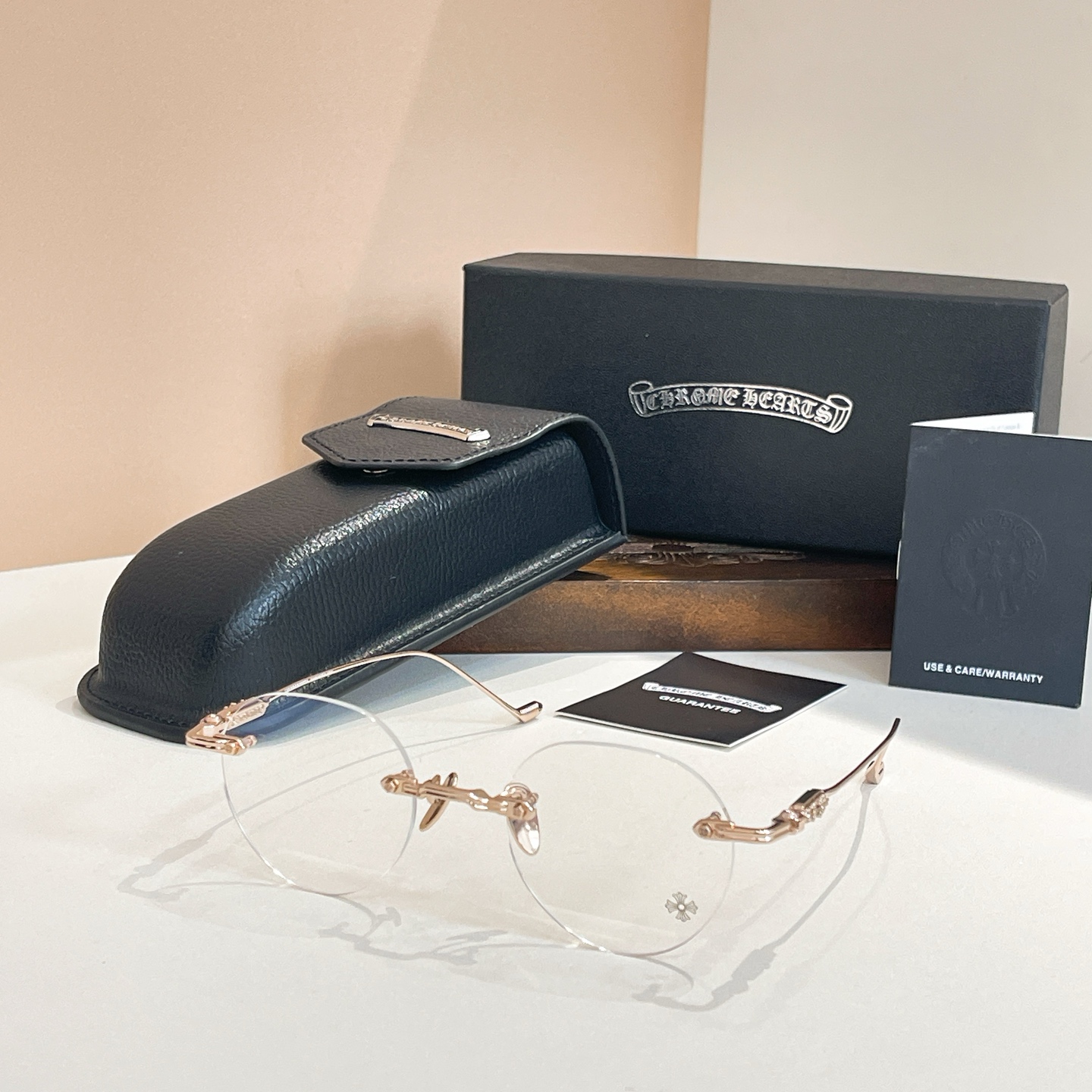 Chrome Hearts SOFFFFFFFFERS I Rimless Eyeglasses 49-20-148 Clear Lens