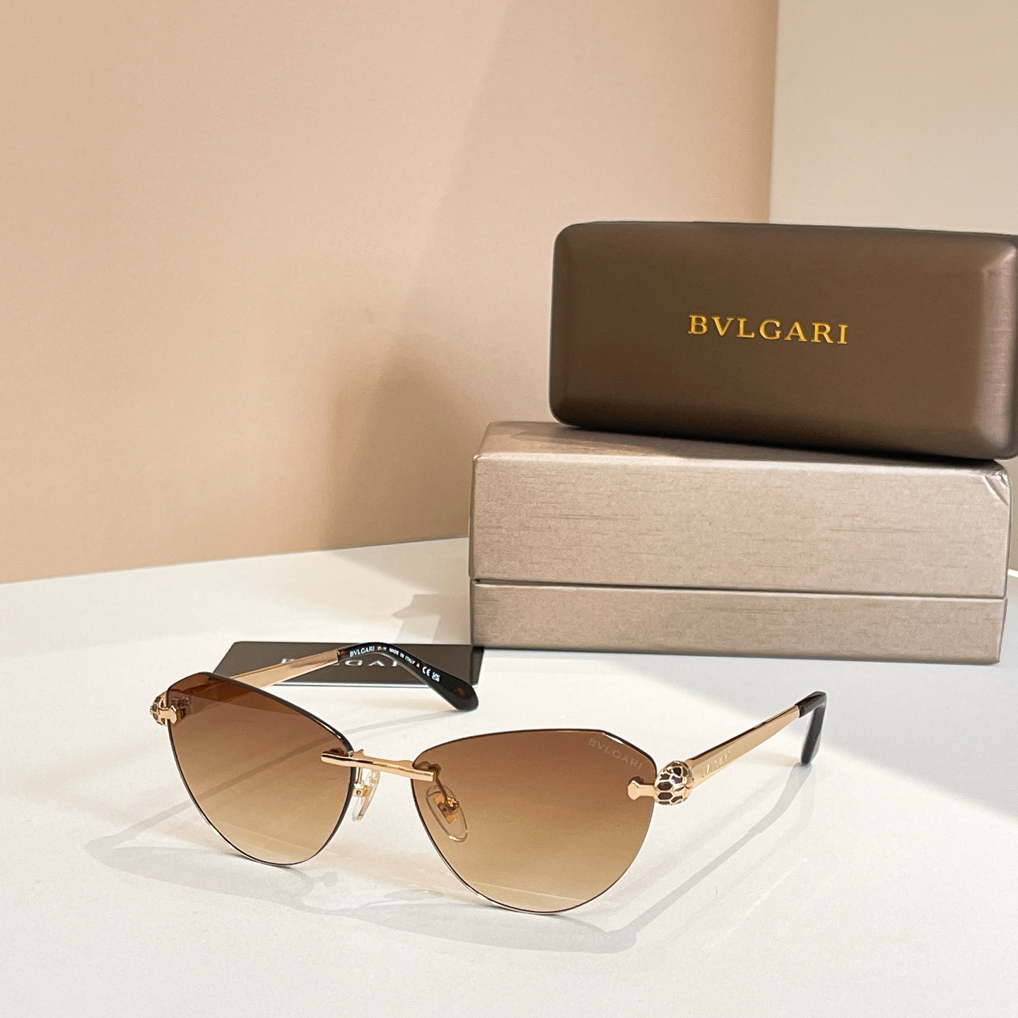 BVLGARI Sunglasses Metal Rimless Gradient