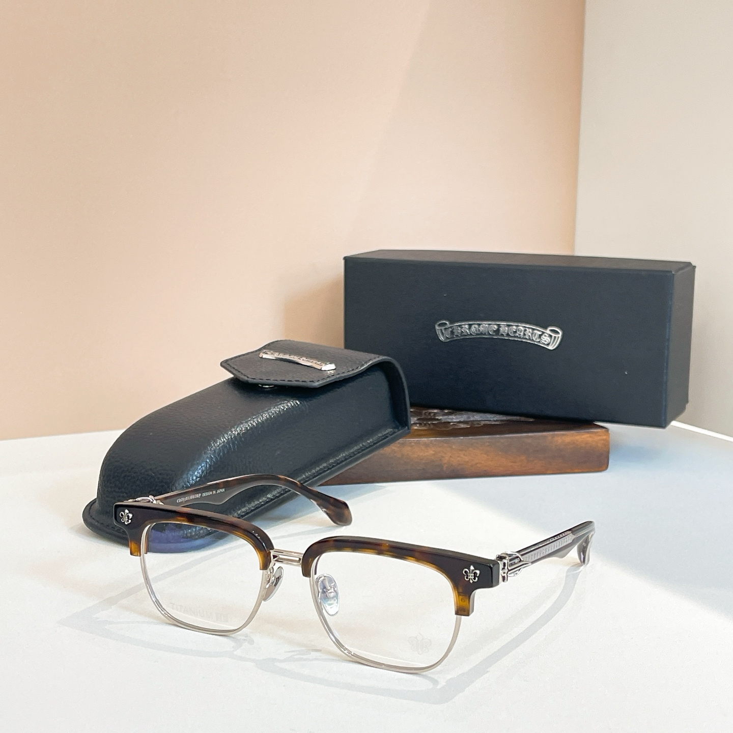 Chrome Hearts Half-Rim Acetate Titanium Glasses