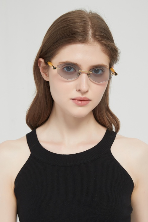 KUBORAUM Maske P130 Stylish Rimless Sunglasses - Unique Design, Comfortable Fit