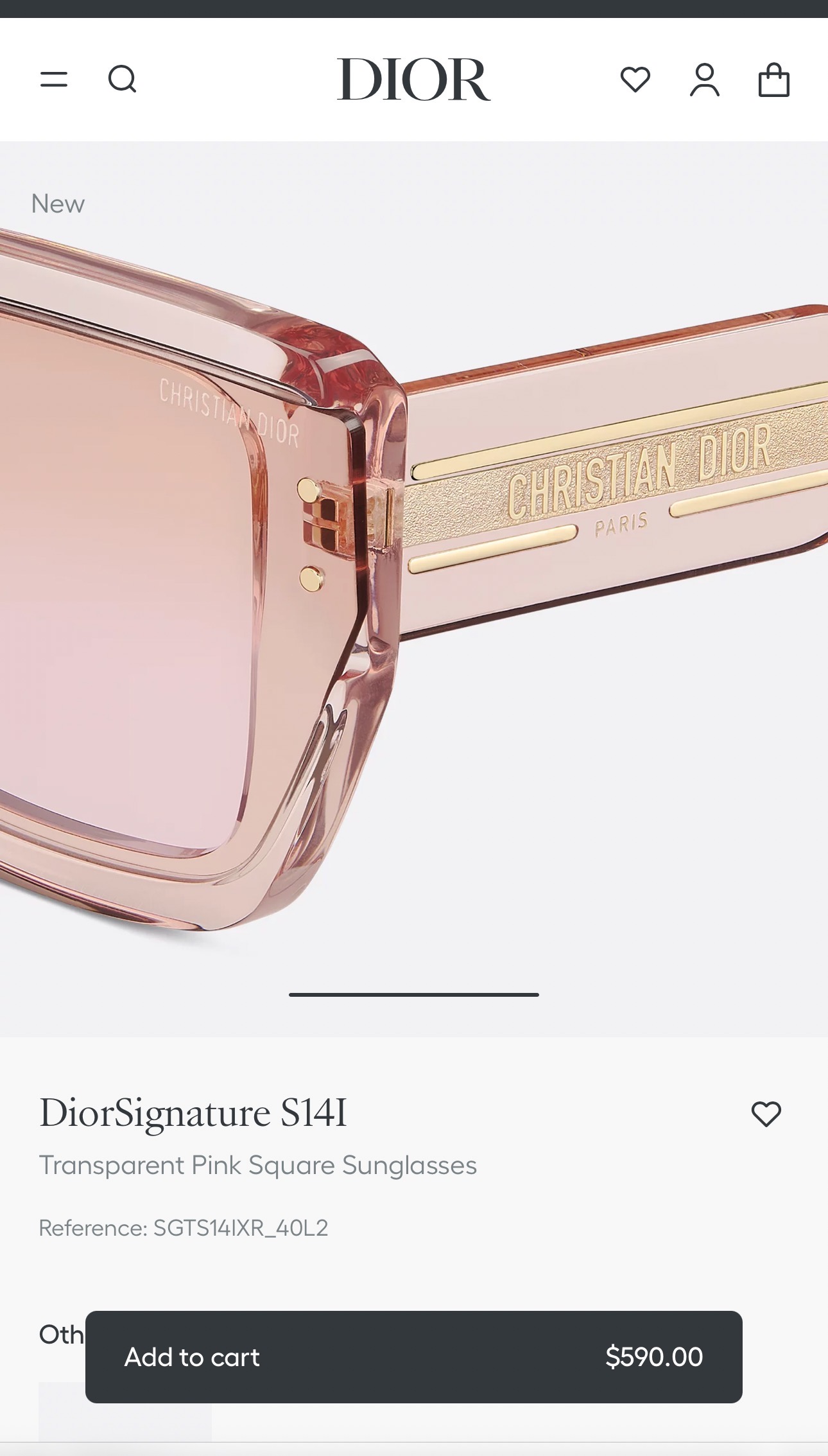  DIO*
Dior Tribales S14I
SIZE：64口19-140
