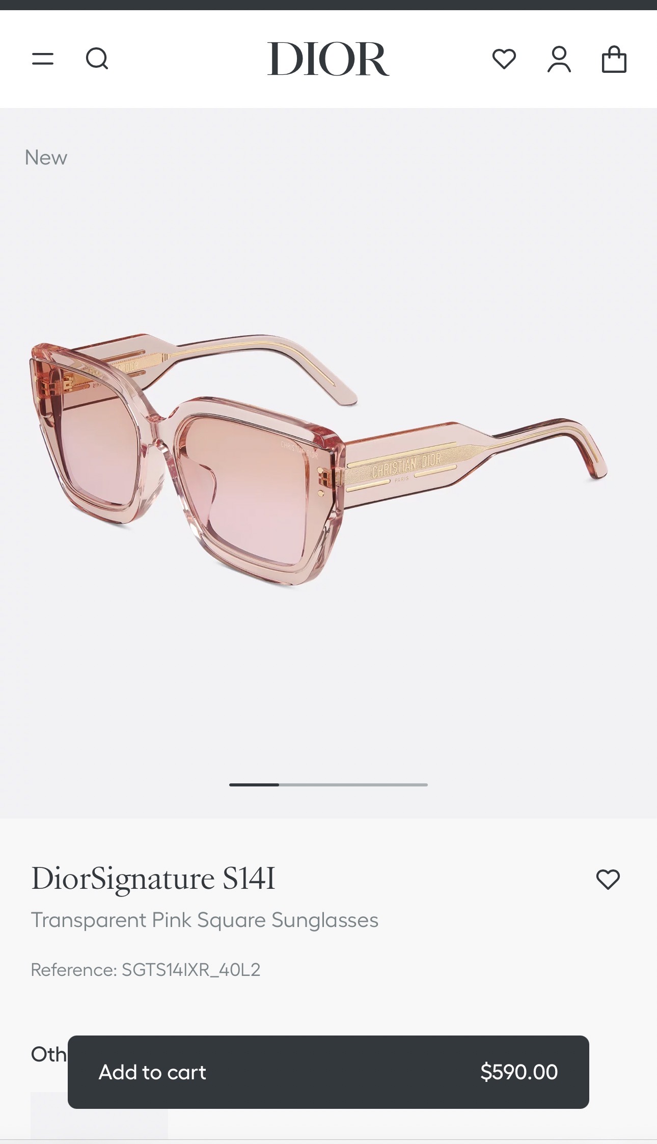 DIO*
Dior Tribales S14I
SIZE：64口19-140
