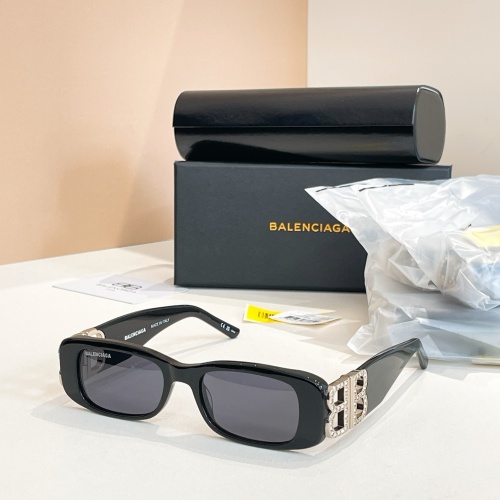 Balenciaga BB0096S Black Frame Sunglasses with Crystal Embellishments 1 Balenciaga BB0096S Black Frame Sunglasses with Crystal Embellishments