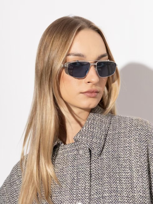 Balmain BPS-142A-56 Square Silver Frame Sunglasses | 56mm Lens Width 1 Balmain BPS-142A-56 Square Silver Frame Sunglasses | 56mm Lens Width