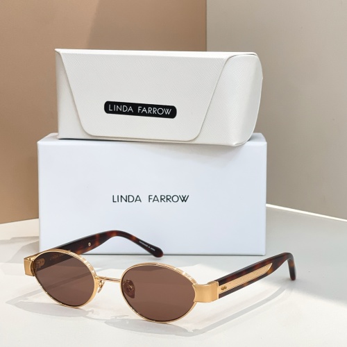 LINDA FARROW LFL/1479 Oval Sunglasses - Tortoise Shell & Gold Frame 1 LINDA FARROW LFL/1479 Oval Sunglasses - Tortoise Shell & Gold Frame