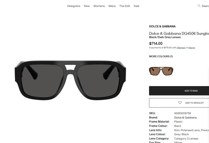 Dolce & Gabbana DG4506 Black Sunglasses with Dark Grey Lenses 1 Dolce & Gabbana DG4506 Black Sunglasses with Dark Grey Lenses