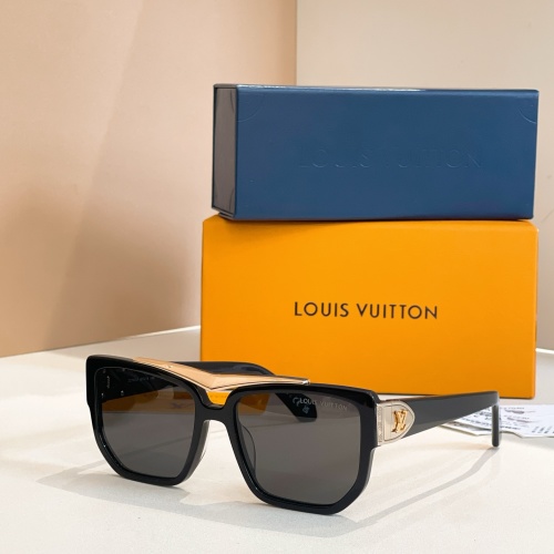 Louis Vuitton Z2704U Black Frame Sunglasses, Square Style, Grey Lens 1 Louis Vuitton Z2704U Black Frame Sunglasses, Square Style, Grey Lens