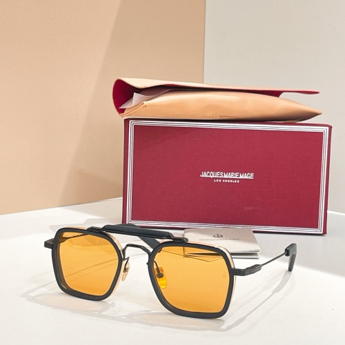 Jacques Marie Mage Kilpatrick Sunglasses - Black Frame with Orange Lenses 1 Jacques Marie Mage Kilpatrick Sunglasses - Black Frame with Orange Lenses