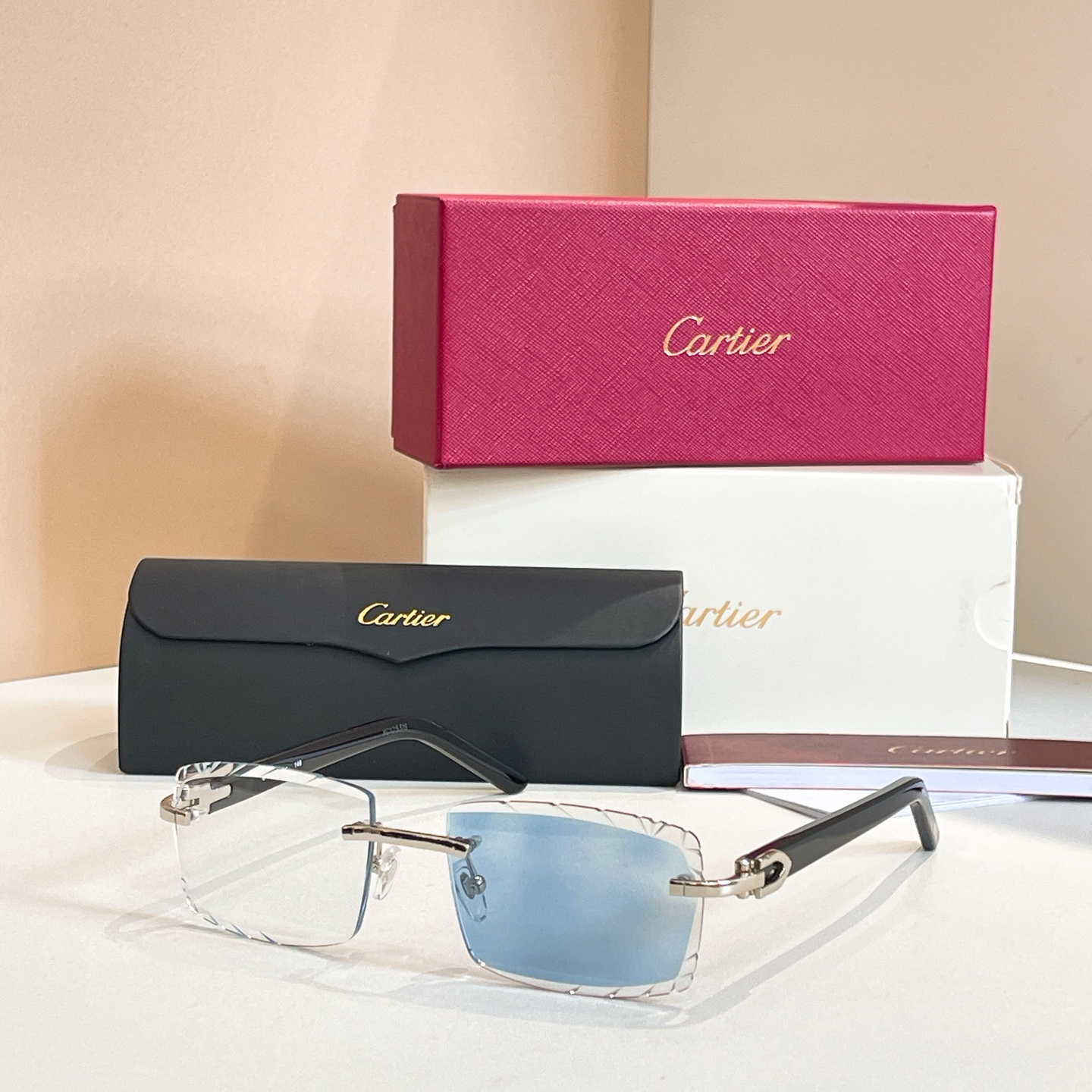 Cartier Rimless Metal Photochromic Glasses