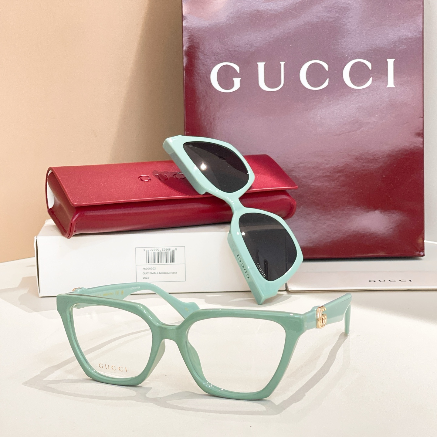 GUCC*🐝🐝🐝MODELGG1542S🐝🐝🐝SIZE 55口17-140🐝🐝🐝挂片款～～