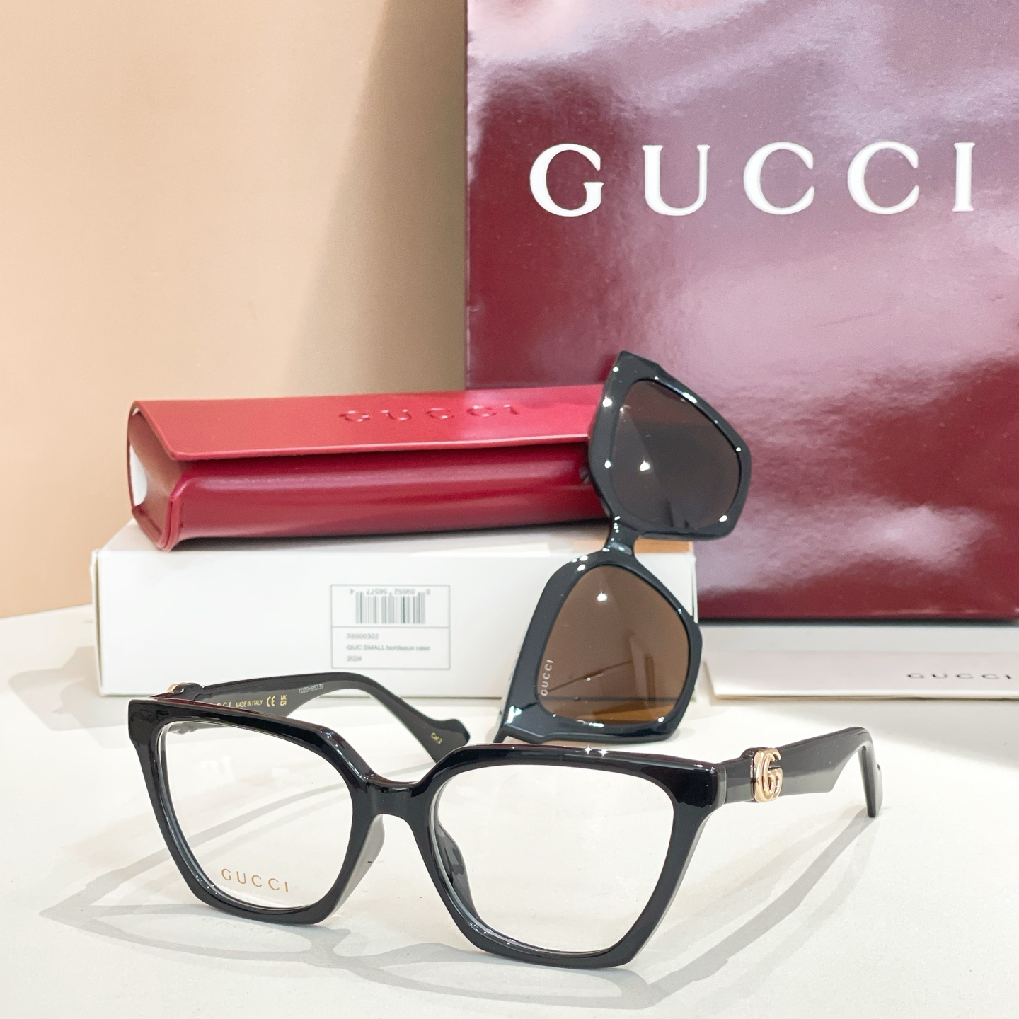 GUCC*🐝🐝🐝MODELGG1542S🐝🐝🐝SIZE 55口17-140🐝🐝🐝挂片款～～