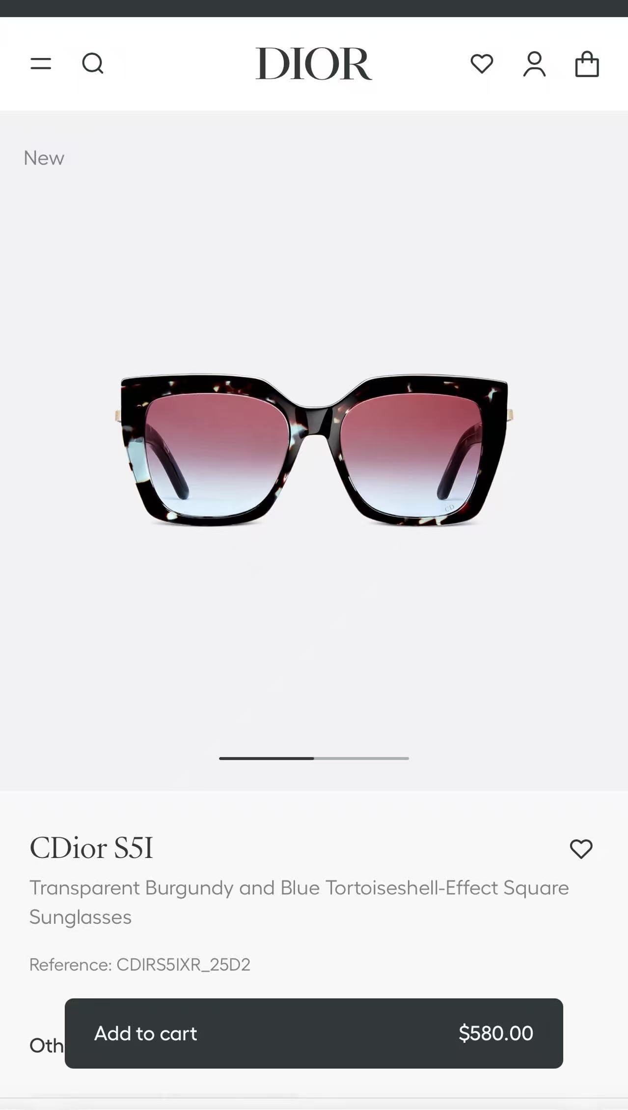 DIOR✨✨✨MODEL CDior S5F  ✨✨✨SIZE：53口21-145✨✨✨