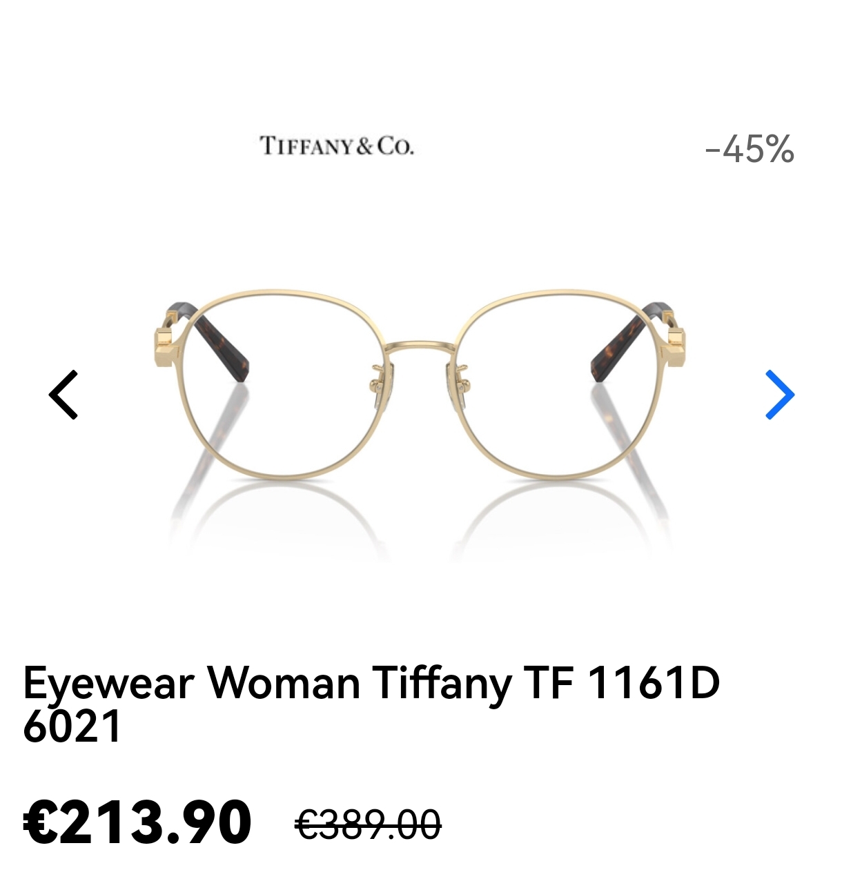 TIFFANY&Co.✨✨✨MODEL：TF1161D ✨✨✨ SIZE：51口18-145✨✨✨
