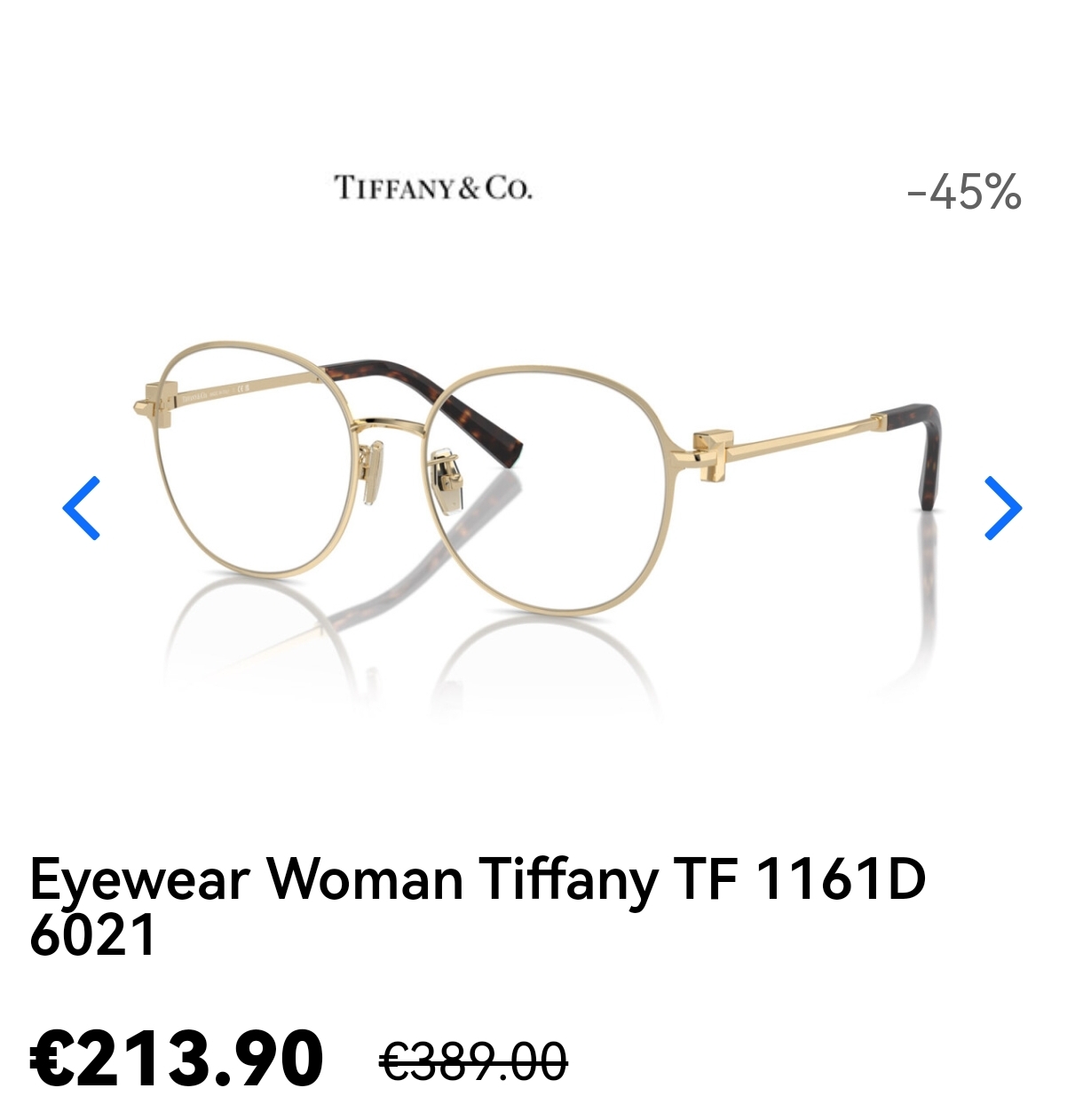 TIFFANY&Co.✨✨✨MODEL：TF1161D ✨✨✨ SIZE：51口18-145✨✨✨