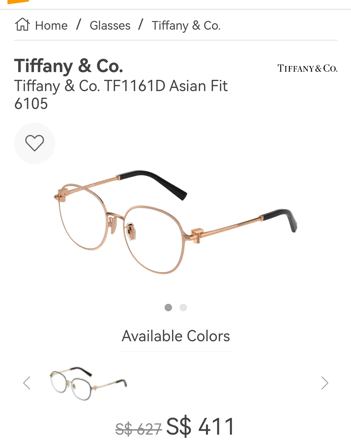 TIFFANY&Co.✨✨✨MODEL：TF1161D ✨✨✨ SIZE：51口18-145✨✨✨