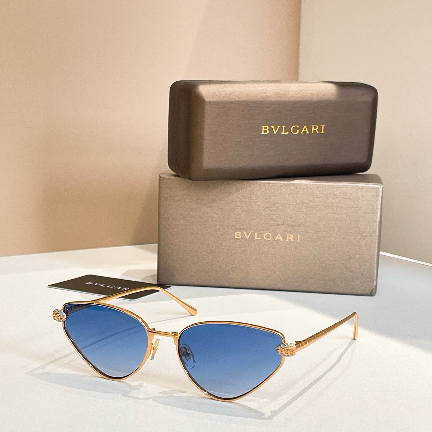 BVLGARI BV9022B Metal Cat-Eye Sunglasses