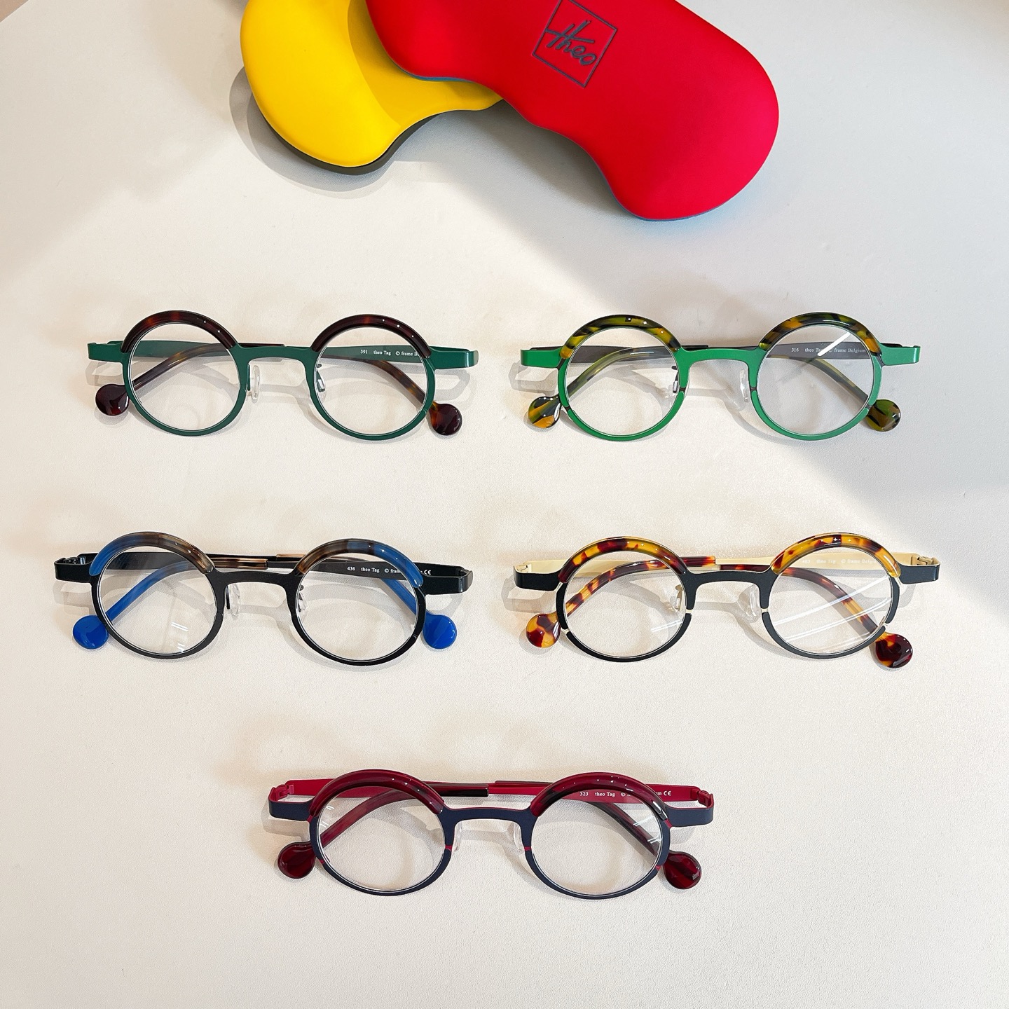 THEO⚜️⚜️⚜️MODEL：436⚜️⚜️⚜️钛~~光学镜,盒子➕15