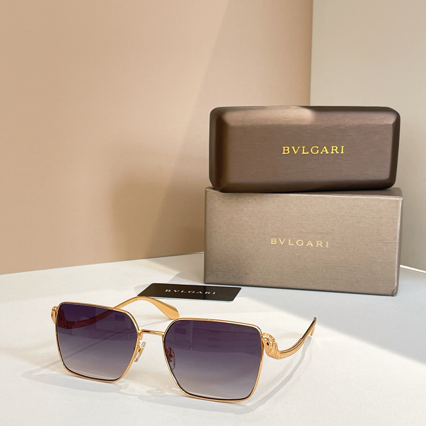 BVLGARI BV1427LU Metal Square Sunglasses