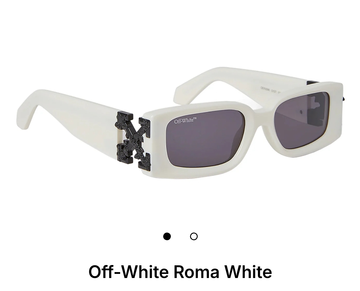 OFF WHITE🍂🍂🍂MODELROMA RECTANGLE FRAME🍂🍂🍂SIZE53口20-14