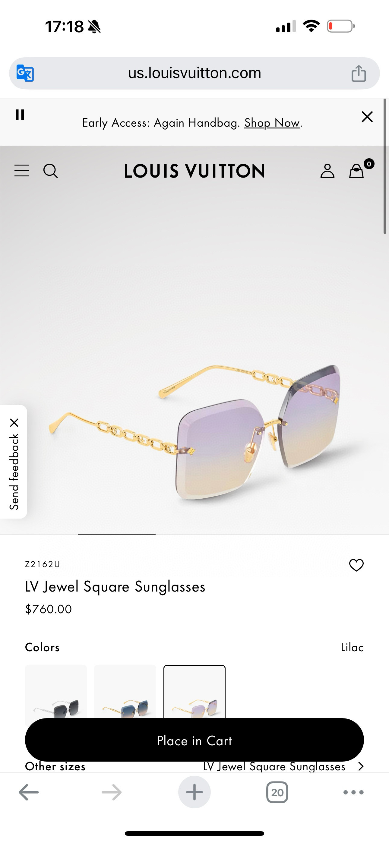 Louis Vuitton LOUIS VUITTO*太阳眼镜