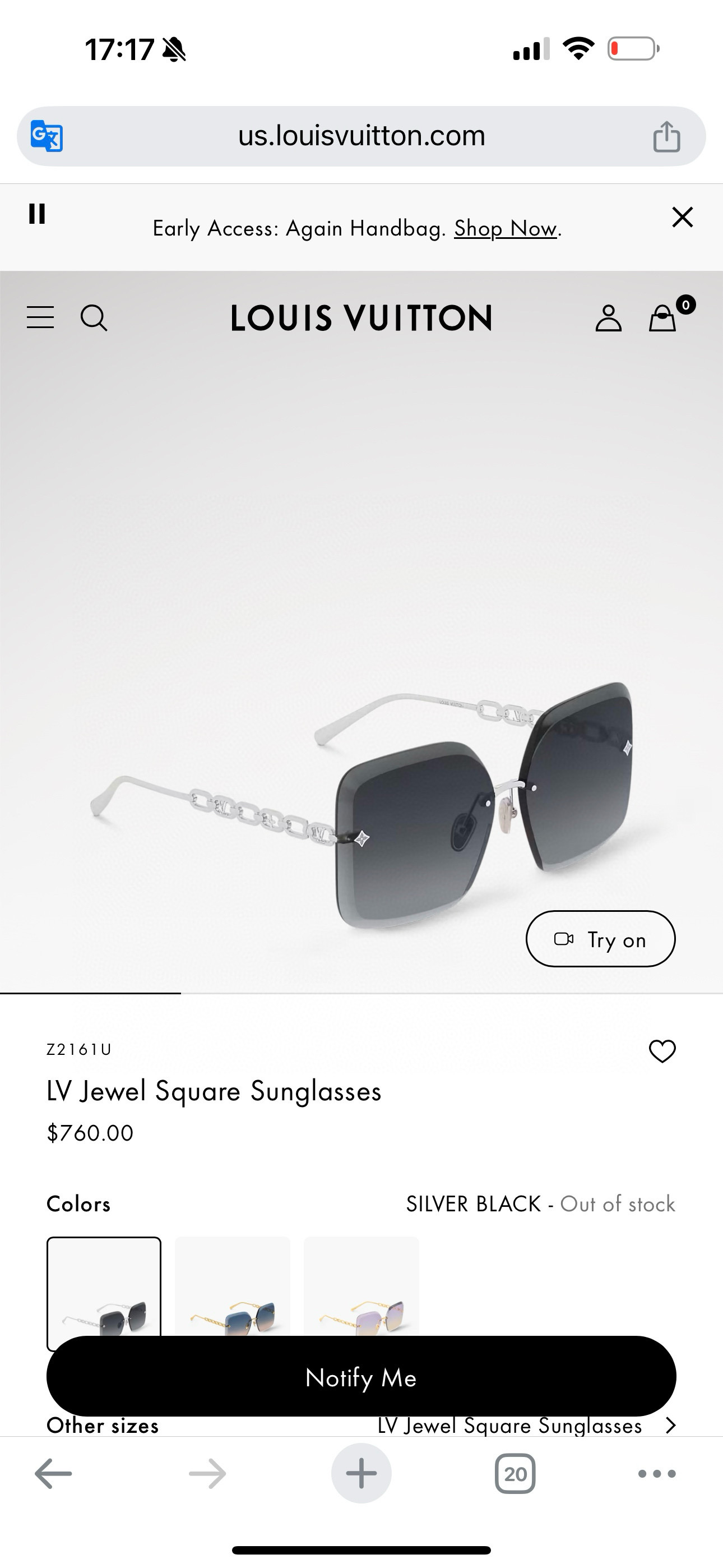 Louis Vuitton LOUIS VUITTO*太阳眼镜