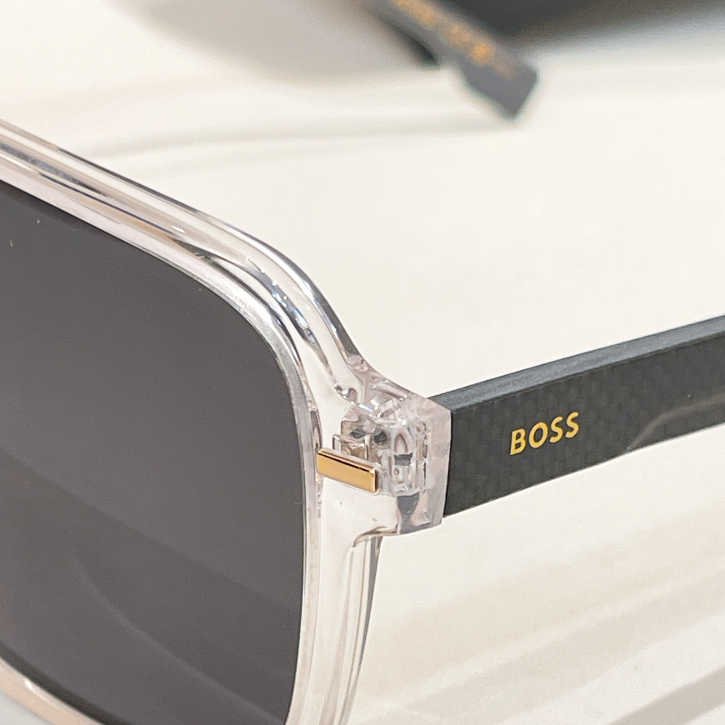 BOSS 1766 Transparent Gray Sunglasses, Square Frame, Grey Lens, 59mm 5 i1755948616268 2685 0 4