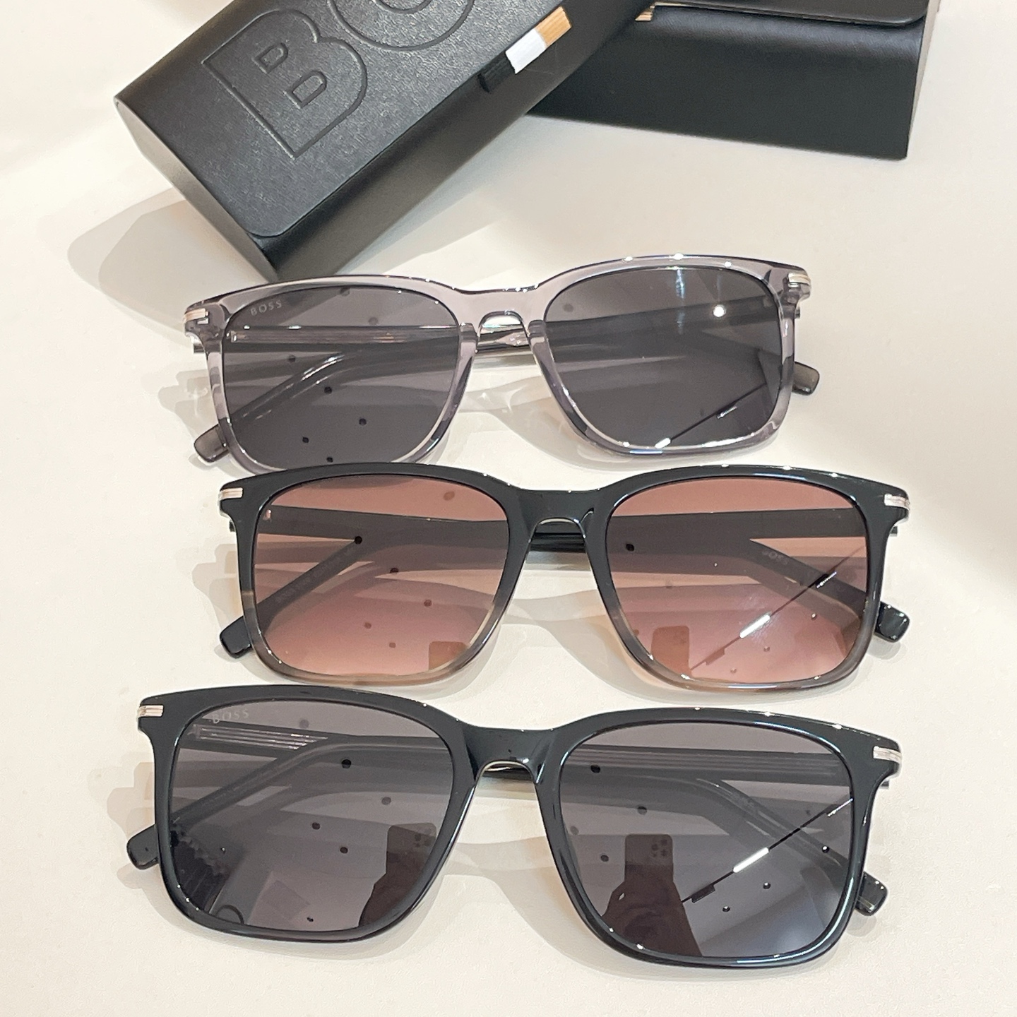 BOSS 1749 Rectangular Black Sunglasses | 145mm Frame - Stylish and Protective 9 i1755948646885 3833 0 7
