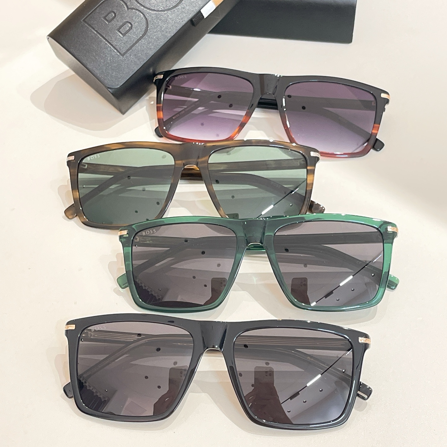 BOSS 1750 Rectangular Sunglasses - Havana Frame with Green Lenses, Size 145 8 i1755948697120 1678 0 7