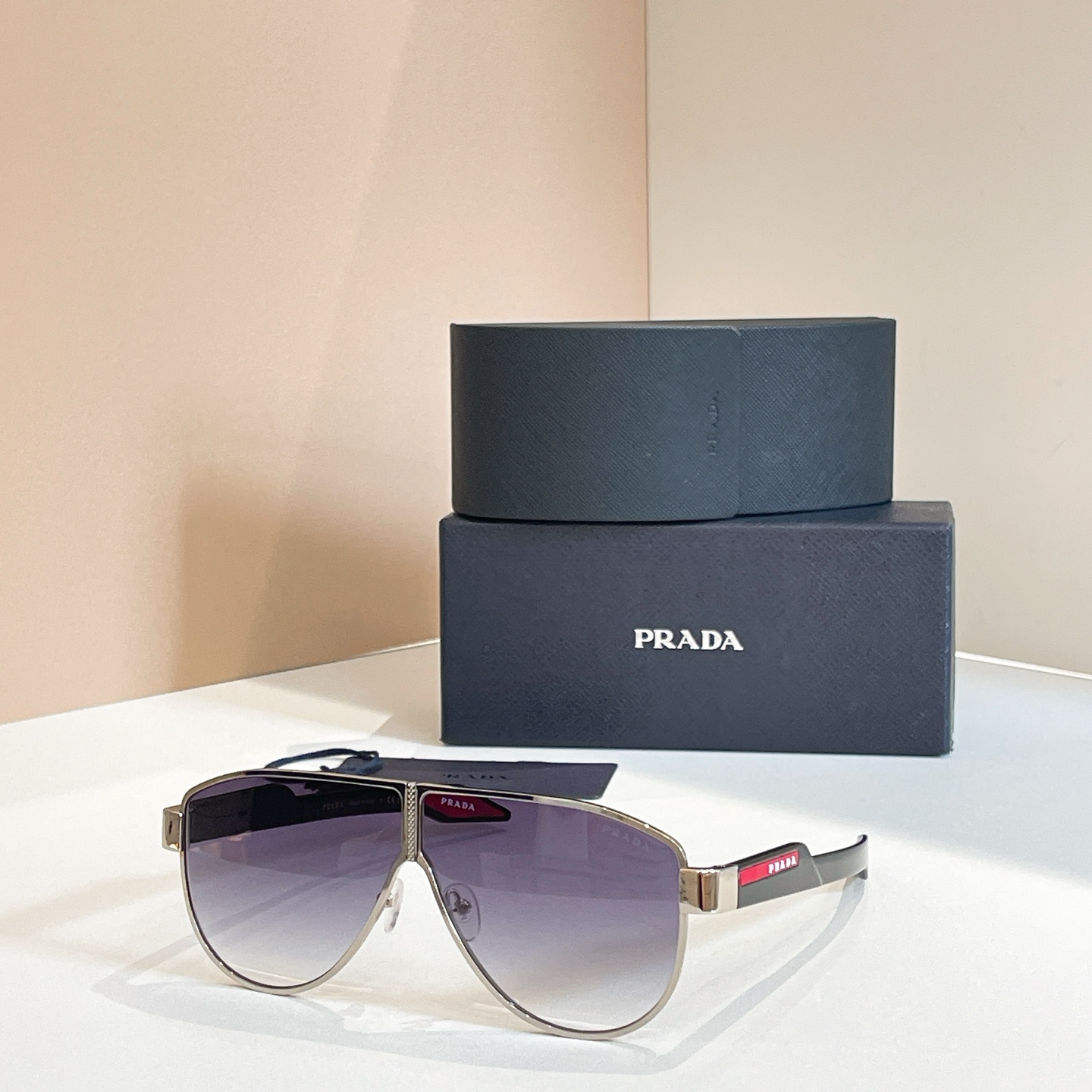 Prada PV 169VS Aviator Sunglasses Silver Frame Gray Gradient Lens 64mm 2 i1756007756998 987 0 0