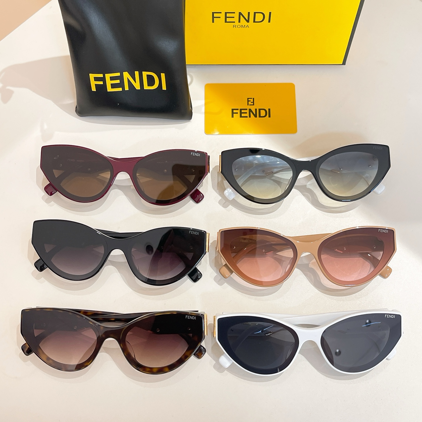 Fendi FE0A055V Cat-Eye Sunglasses, Brown Frame, Stylish Shades, 63mm Lens 9 i1756032557066 9556 0 7