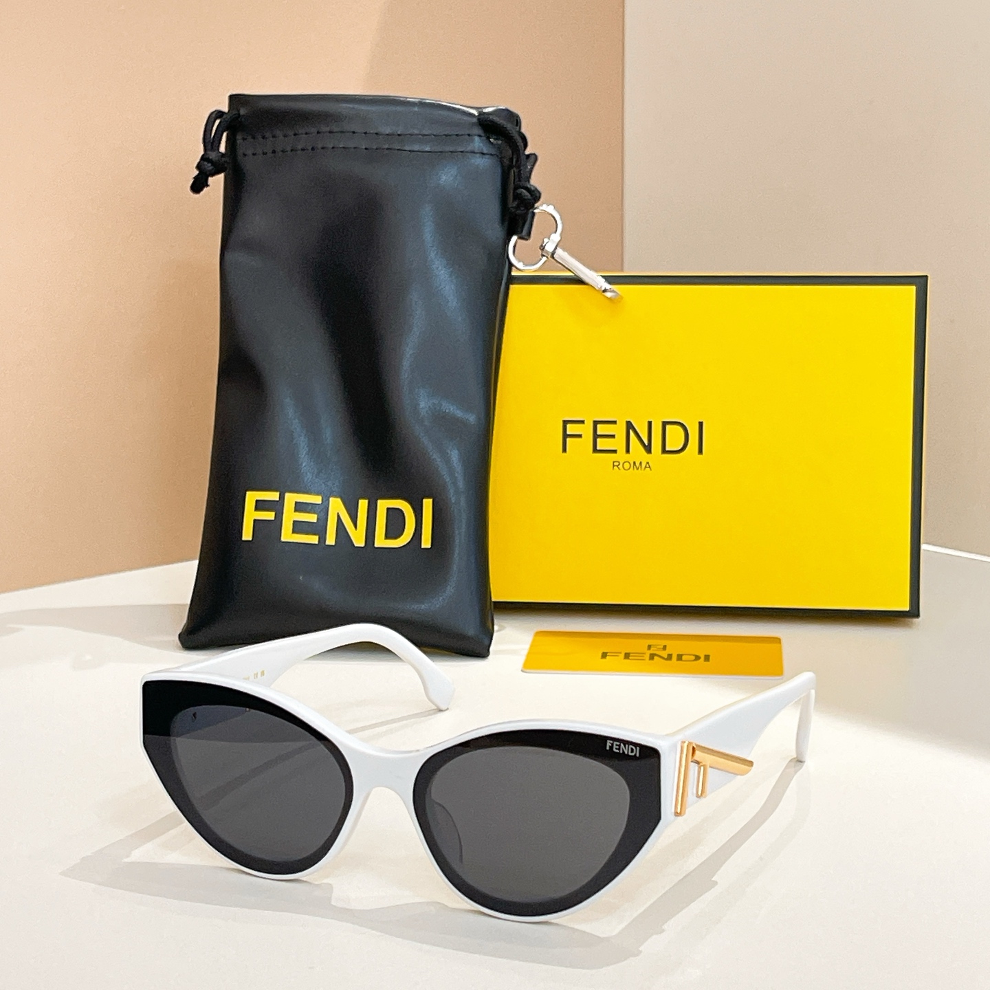 Fendi FE0A055V Cat-Eye Sunglasses, Brown Frame, Stylish Shades, 63mm Lens 3 i1756032566772 1793 0 1