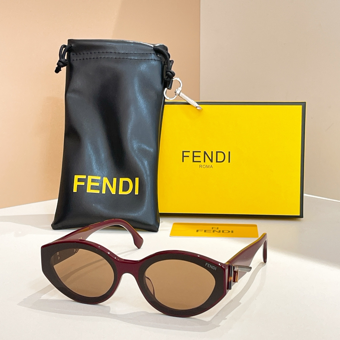 Fendi FE0A056V Black Oval Sunglasses - 63mm Lens, Stylish and Protective 4 i1756032604243 3334 0 2