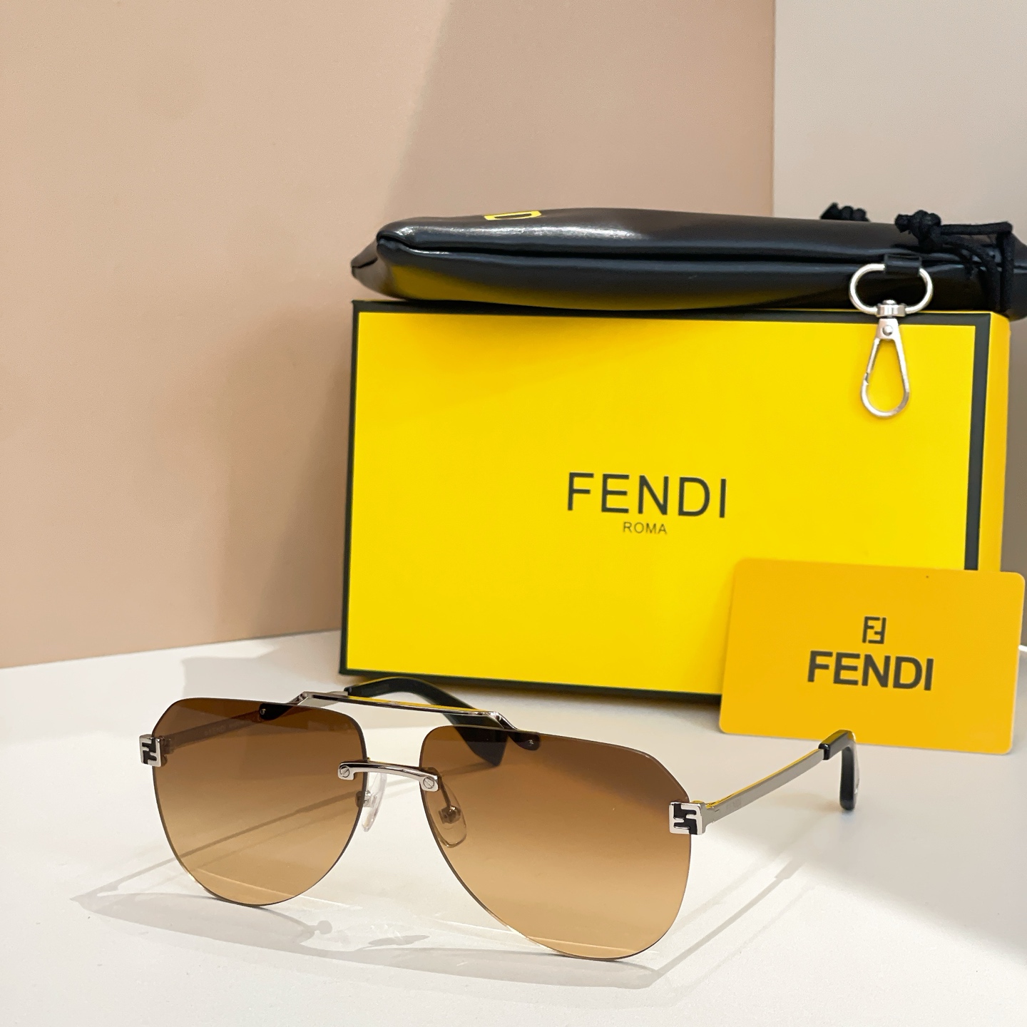 Fendi FE40115U Aviator Sunglasses | 63mm Lens, Stylish Shades 6 i1756109337713 5038 0 4