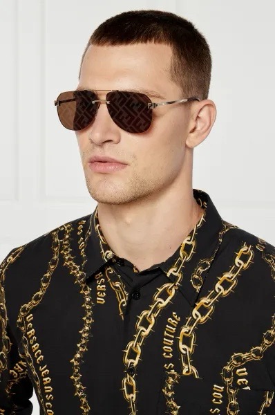 Fendi FE40115U Aviator Sunglasses Gold Frame with FF Logo Brown Lenses 1 i1756109383283 4201 0 0