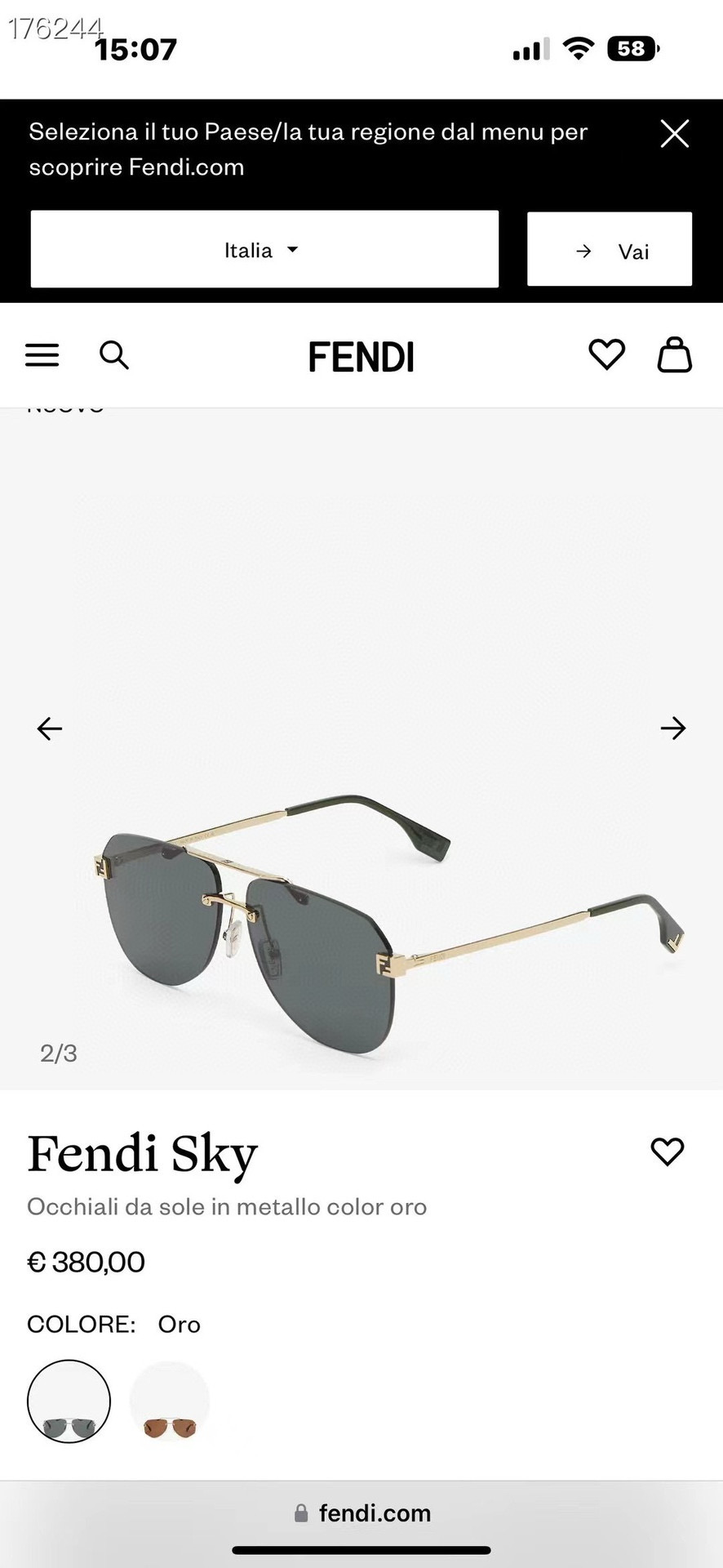 Fendi FE40115U Aviator Sunglasses Gold Frame with FF Logo Brown Lenses 4 i1756109383283 6029 0 6