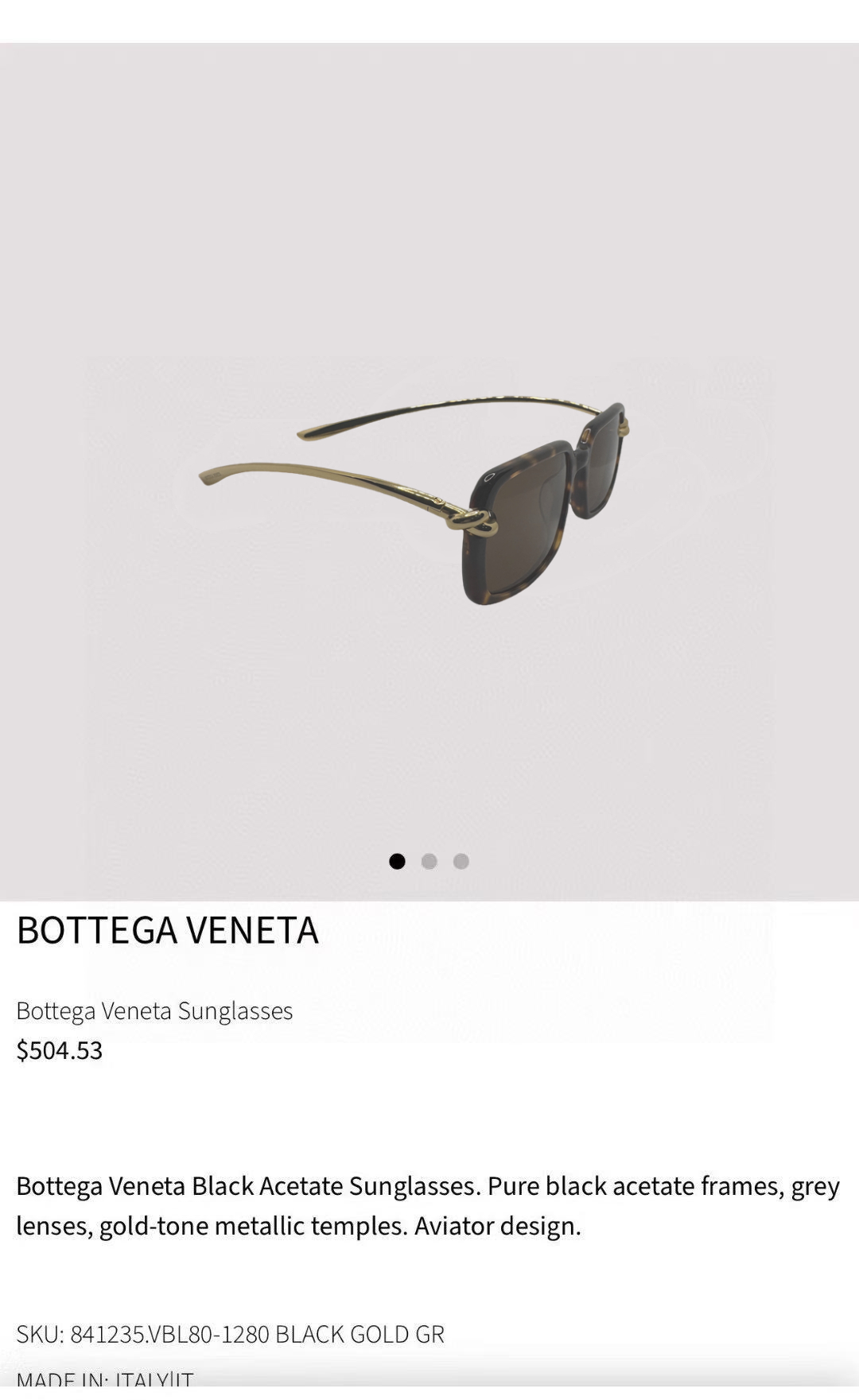 Bottega Veneta BV1419S Black Rectangular Sunglasses with Gold Detail 7 i1756192133189 3149 0 5