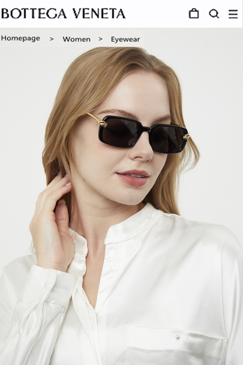 Bottega Veneta BV1419S Black Rectangular Sunglasses with Gold Detail 3 i1756192133189 9245 0 1