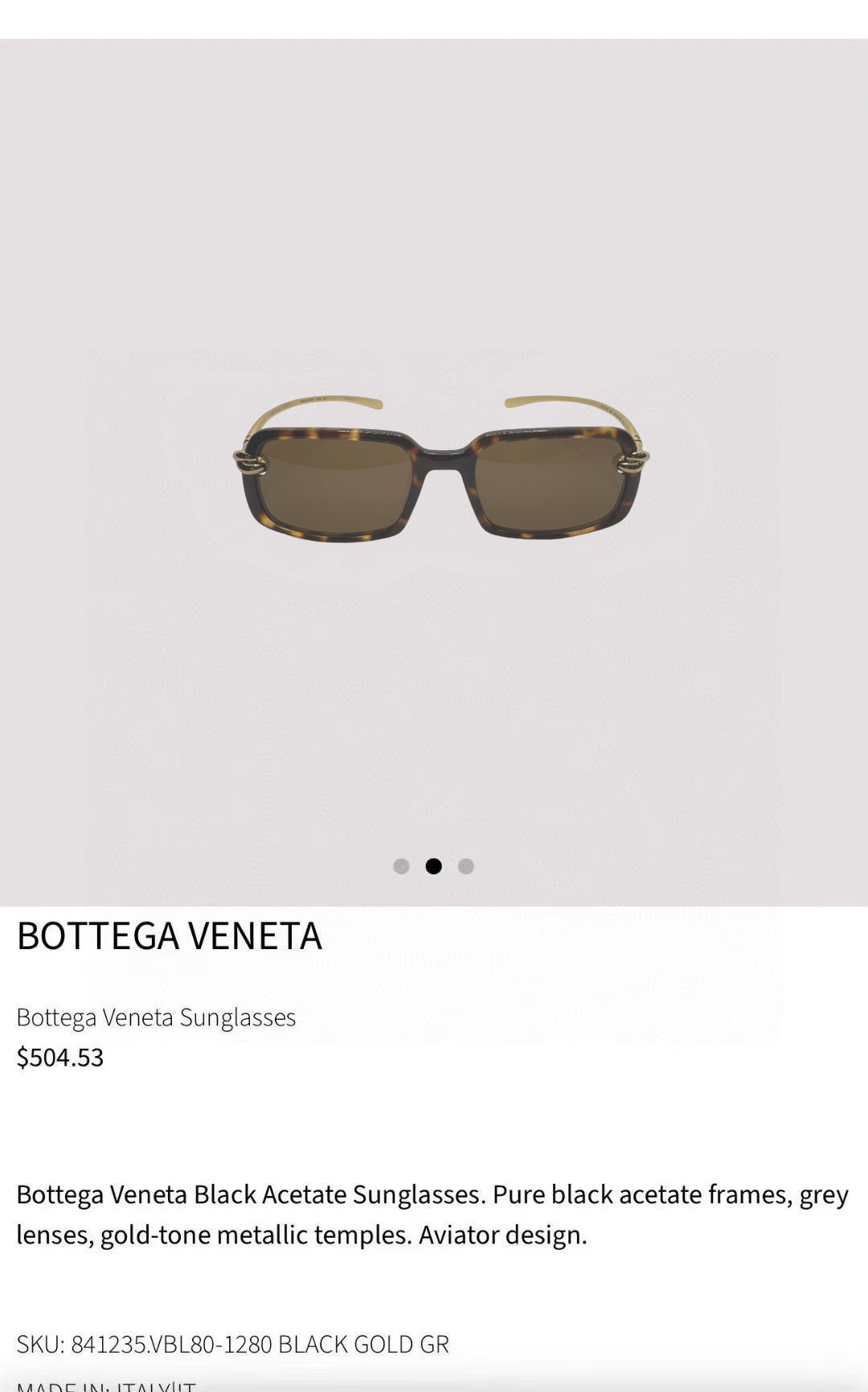 Bottega Veneta BV1419S Black Rectangular Sunglasses with Gold Detail 5 i1756192140043 3996 0 3