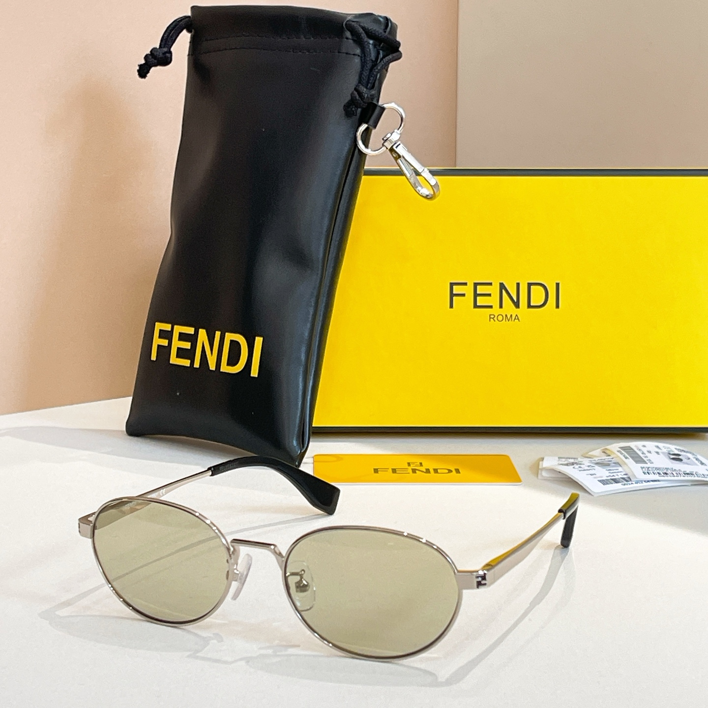 Fendi FE40196U Gold Frame Oval Sunglasses with Grey Gradient Lenses 2 i1756193112155 5877 0 1
