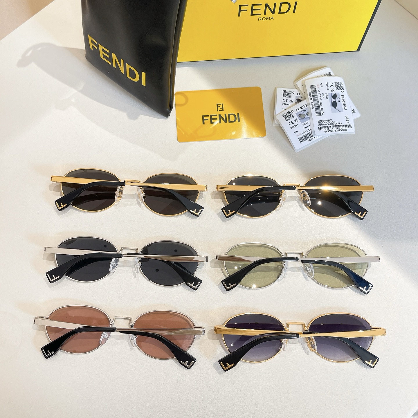 Fendi FE40196U Gold Frame Oval Sunglasses with Grey Gradient Lenses 9 i1756193112479 4054 0 8