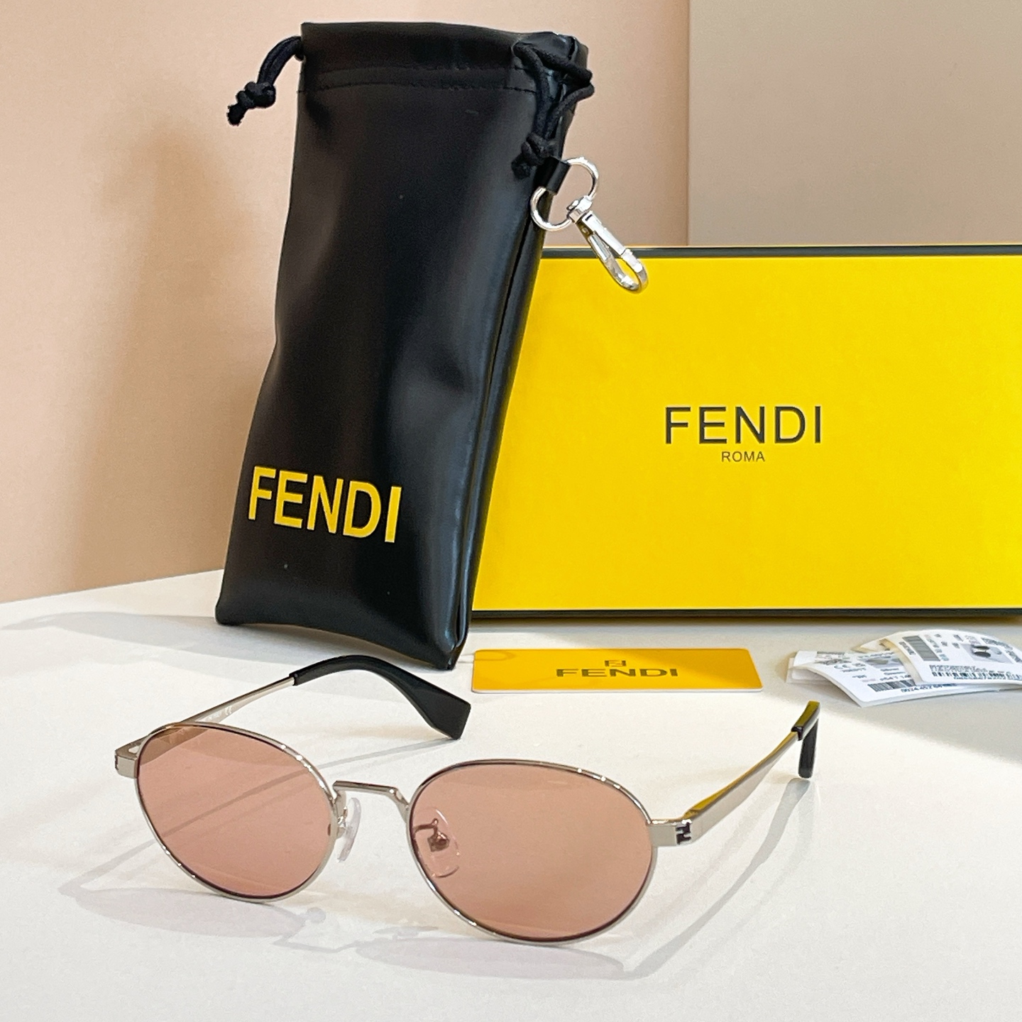 Fendi FE40196U Gold Frame Oval Sunglasses with Grey Gradient Lenses 3 i1756193118637 8845 0 2