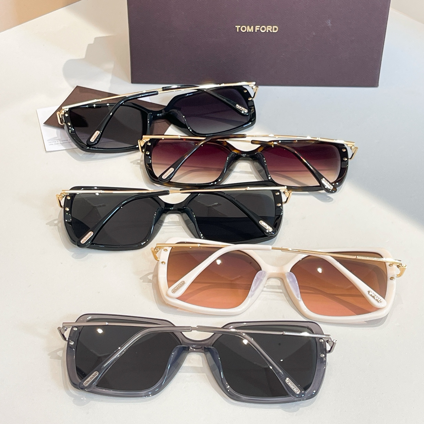 Tom Ford TF1039 Ivory Square Sunglasses with Brown Gradient Lenses 22 i1756193957873 2478 0 8