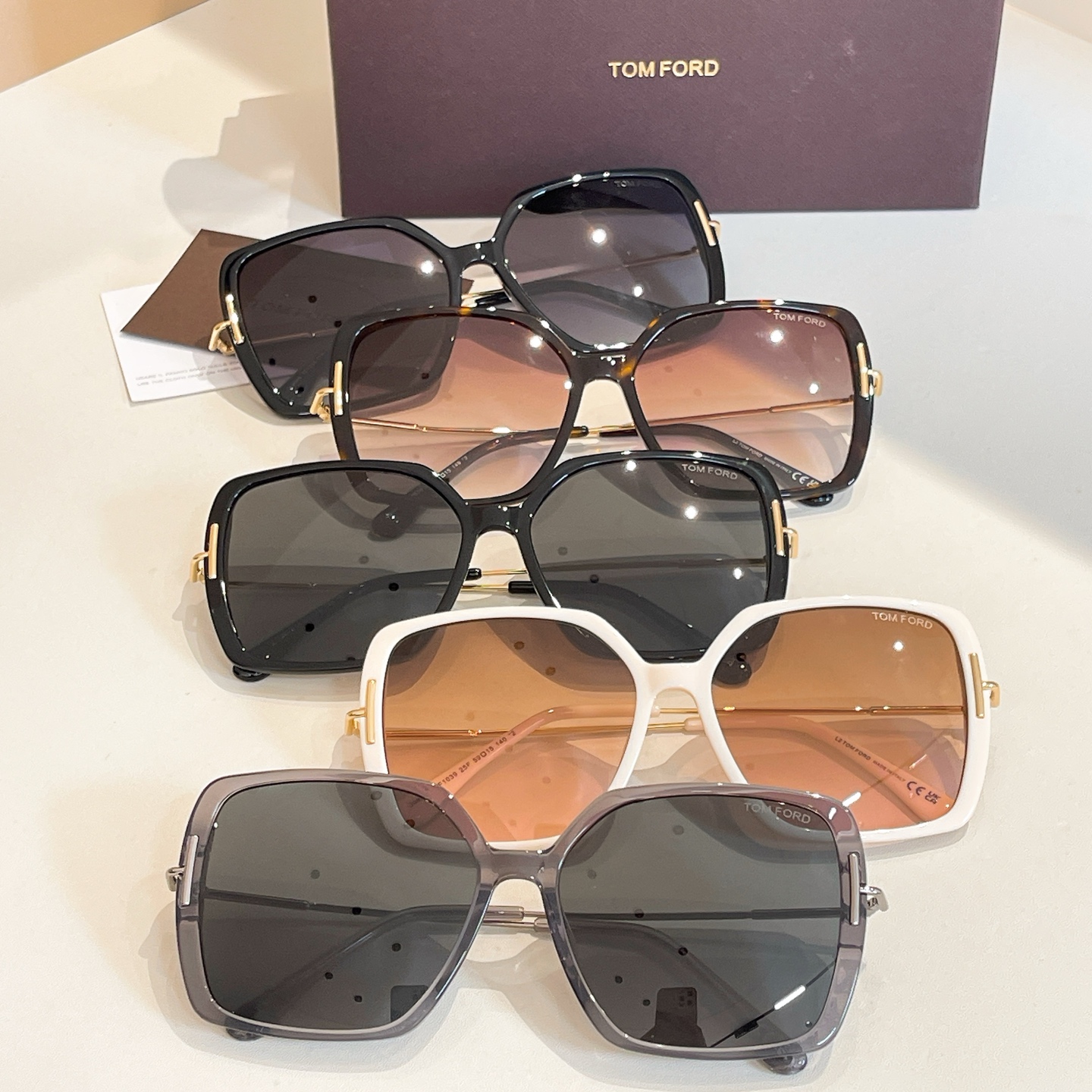 Tom Ford TF1039 Ivory Square Sunglasses with Brown Gradient Lenses 21 i1756193962516 7038 0 7