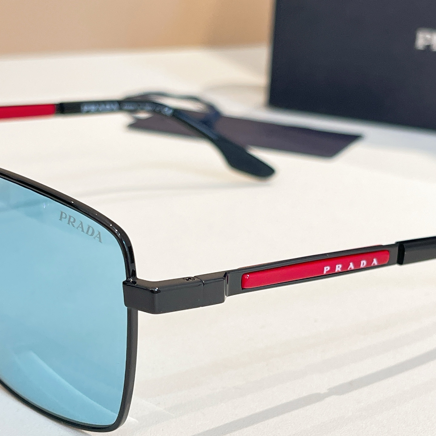 Prada SPR50W Square Sunglasses - Black Frame with Grey Gradient Lenses 6 i1756196975266 6093 0 4